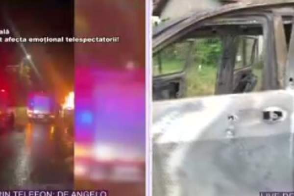 De Angelo, la un pas să ardă de viu. Mașina în care se afla a luat foc