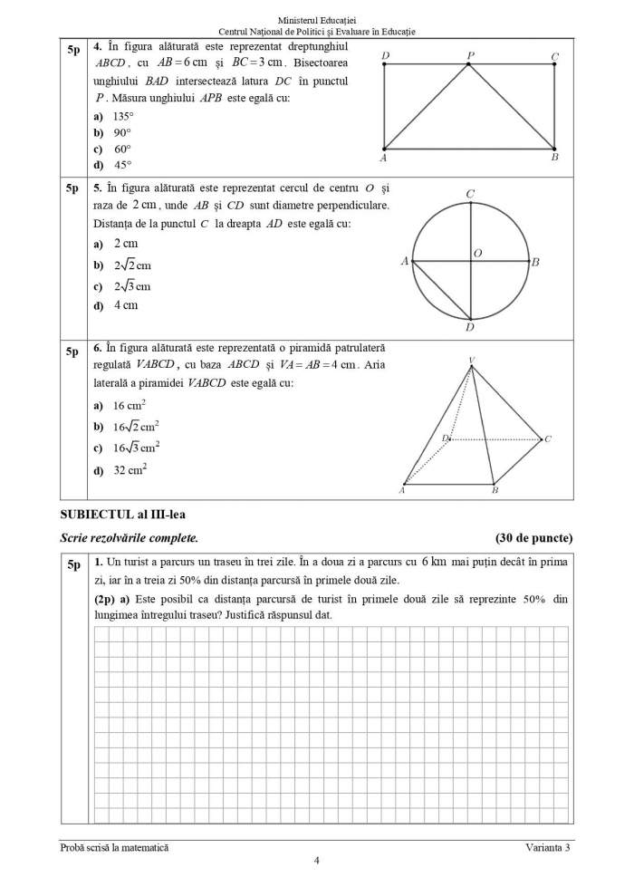 Evaluare Națională 2021. Ce subiecte au primit elevii la Matematică