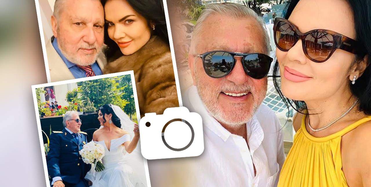 O machetă cu Ilie Năsyase și soția lui. Sunt două poze în care-și fac selfie și una de la nunta lor.