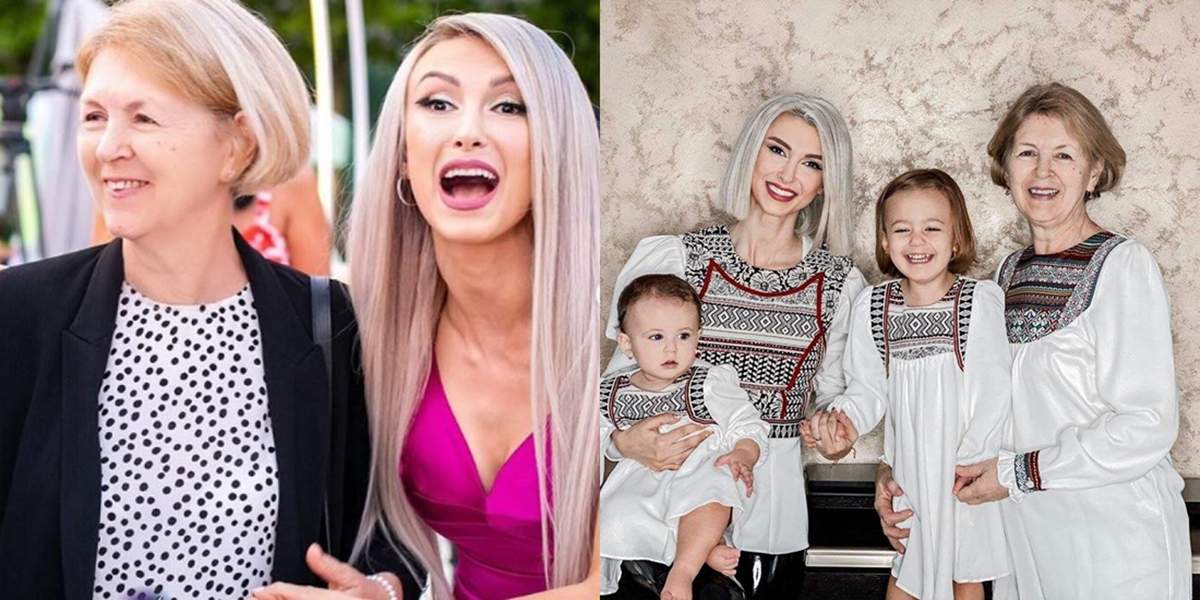 andreea balan cu fetitele ei si mama sa