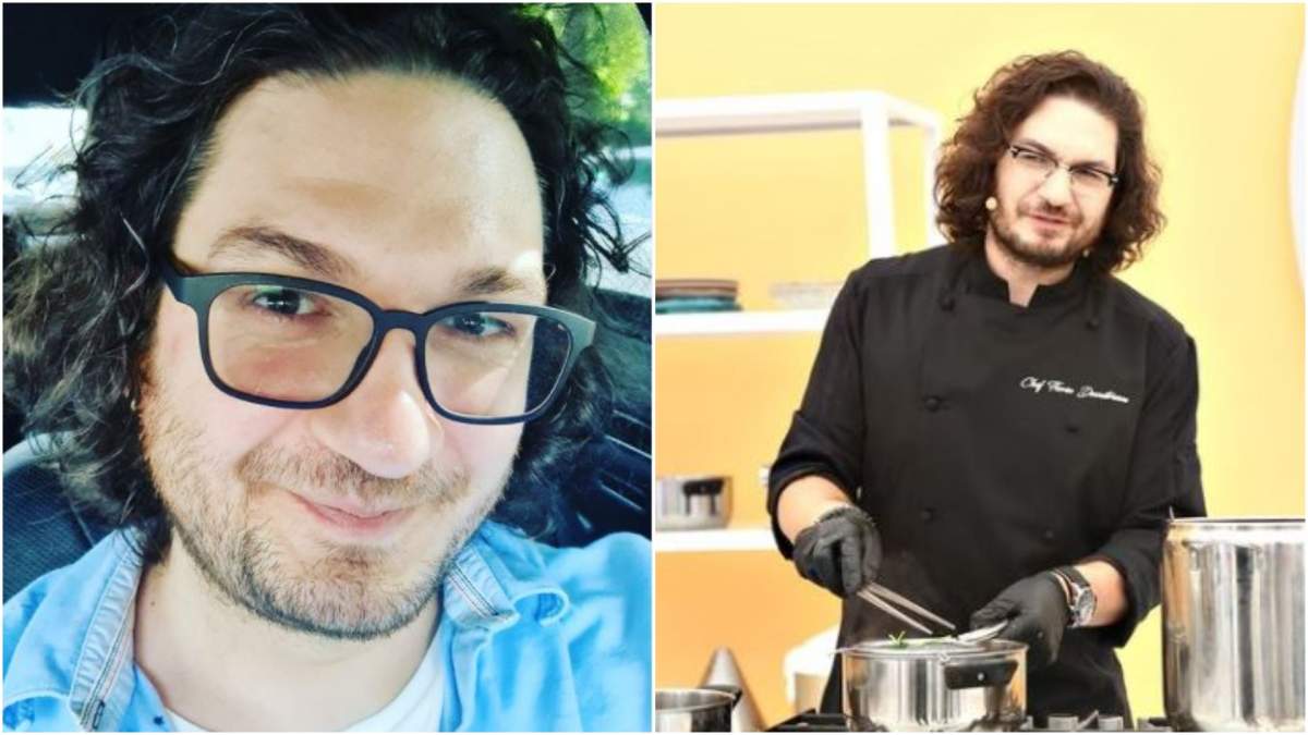 Colaj cu Florin Dumitrescu, selfie/ Florin Dumitrescu în bucătăria Chefi la cuțite.