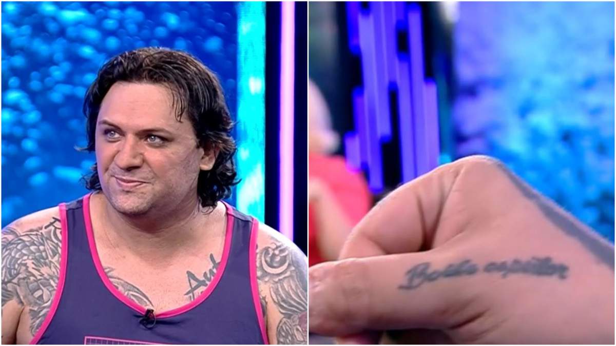 Colaj cu Luis Stan în platou la Antena Stars/ tatuaj lui Luis Stan.