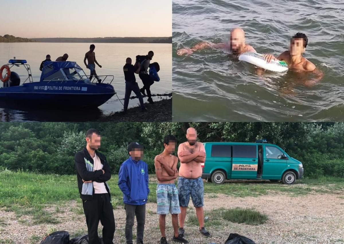 Patru migranți au fost salvați de la înec în timp ce încercau să traverseze ilegal Dunărea cu o barcă gonflabilă