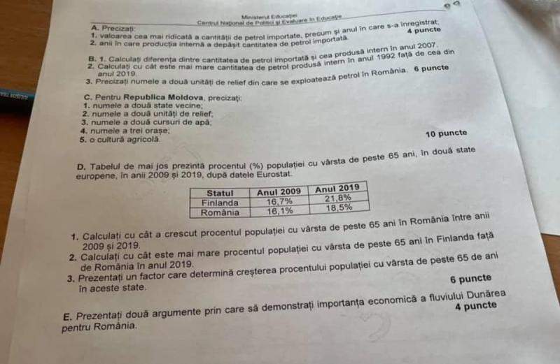 Subiecte geografie Bacalaureat 2021. Fluviul Dunărea le-a dat bătăi de cap elevilor