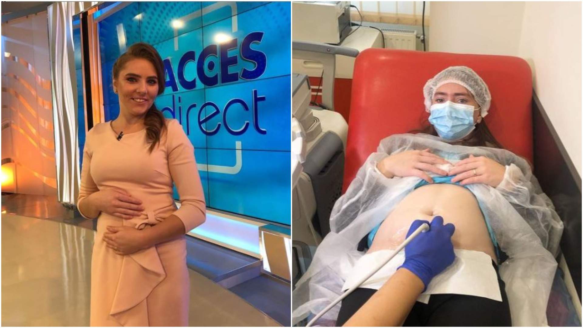 Colaj cu Veronica Stegaru în perioada în care era gravidă.