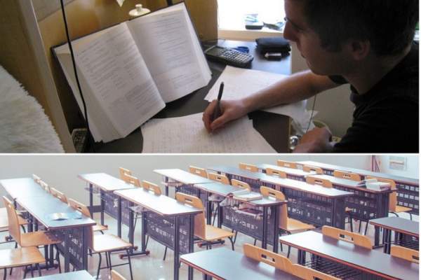 copii in banca la examen