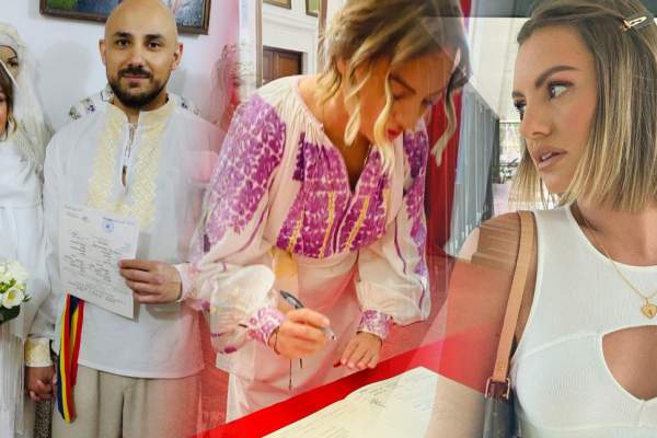 Imagini de la cununia civilă a Alexandrei Stan cu Emanuel Necatu. De ce au ales să poarte costume populare în ziua cea mare / FOTO