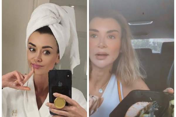 Denisa Tănase ”trăiește” în mașină. Vedeta mănâncă și se usucă la păr pe drum: „Secundele sunt importante” / VIDEO