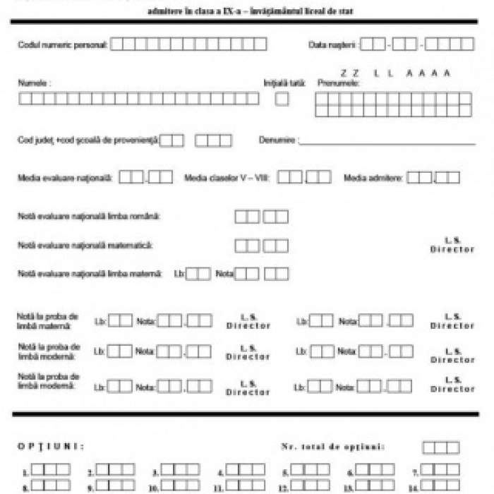 Cum se completează fișa de înscriere pentru admiterea la liceu 2021. Ce trebuie să știe candidații