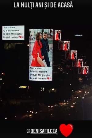 Flick, surpriză uriașă pentru Denisa Hodișan. Versurile dedicate ei au apărut proiectate în centrul Bucureștiului / FOTO