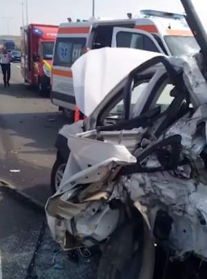 Accident grav pe autostrada Aiud-Turda! Un bărbat a murit, după ce un camion i-a spulberat mașina aflată pe banda de urgență / VIDEO