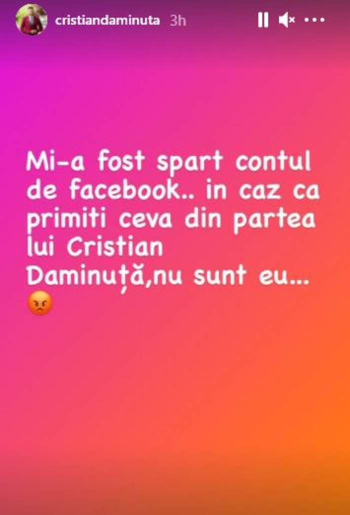 Cristian Daminuță, momente de panică după ce i-a fost spart contul de Facebook. Anunțul făcut de fotbalist pentru fanii săi pe Instagram / FOTO