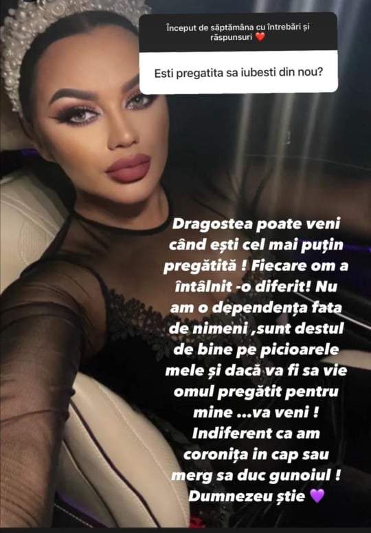 Mesajul publicat de Carmen de la Sălciua pe Instagram