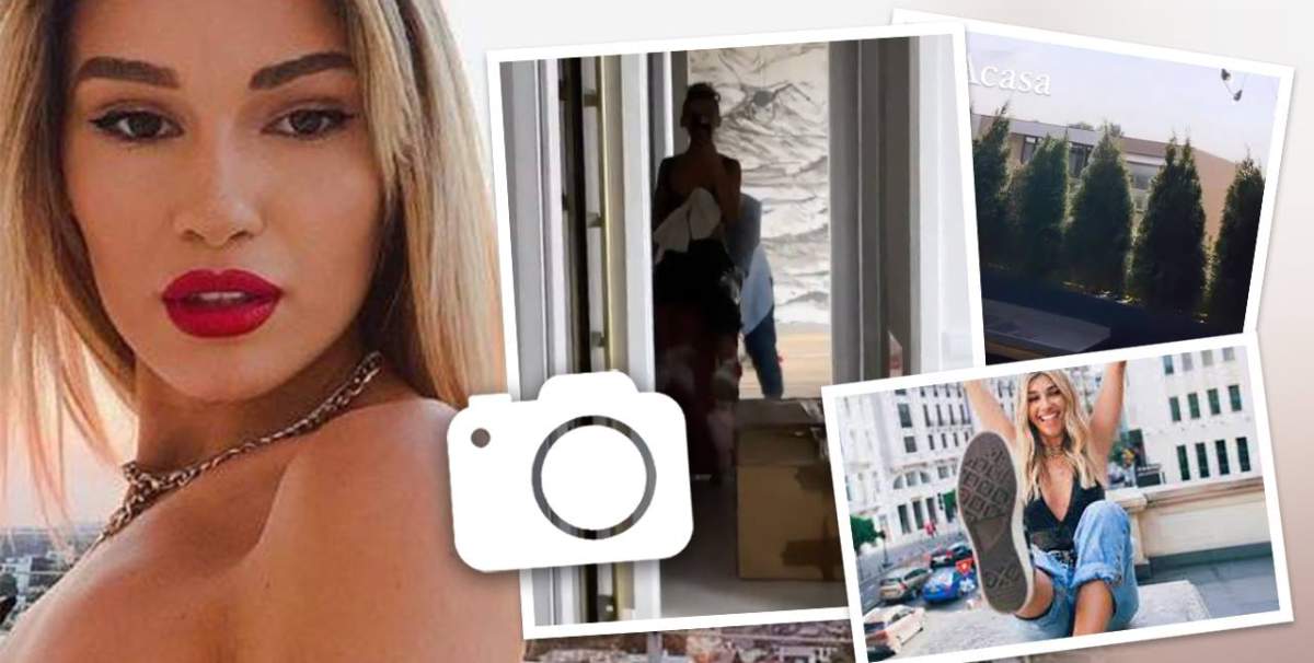 Alina Eremia se laudă cu o locuință ca-n filme Colaj foto cu Alina Eremia fericită și locuri din noua casă