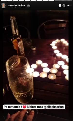 Marius Elisei, cină romantică pentru Oana Roman la miezul nopții. Bărbatul a umplut masa cu lumânări: „Așa frumos, iubire!” / FOTO