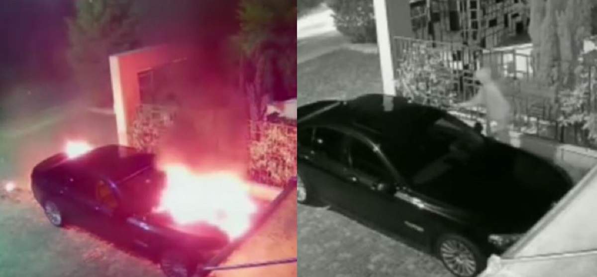 Mașina unui luptător de kickbox din Timișoara, incendiată în toiul nopții! Făptașul a fost surprins de camerele de supraverghere. Cum a acționat / FOTO