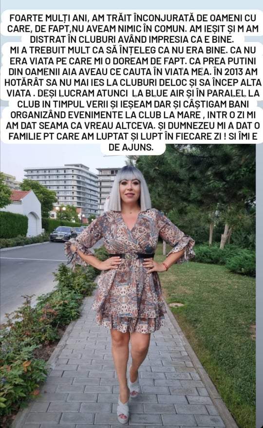 Oana Roman, mesaj despre vechea sa viață