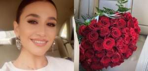 Claudia Pătrășcanu, surprinsă din nou cu un buchet de trandafiri. Cine o răsfață pe încă soția lui Gabi Bădălău cu astfel de gesturi romantice?