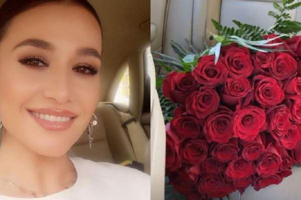 Claudia Pătrășcanu, surprinsă din nou cu un buchet de trandafiri. Cine o răsfață pe încă soția lui Gabi Bădălău cu astfel de gesturi romantice?