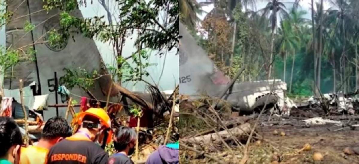 50 de oameni au murit, după ce un avion avion militar s-a prăbușit în Filipine. Zeci de răniți și cinci dispăruți în urma tragediei!