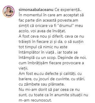 Simona Bălăceanu, mesaj emoționant pe Instagram după finala Burlacul sezonul 6: „Nu mi-am dorit să fiu pe placul tuturor”. Internauții au reacționat imediat / FOTO