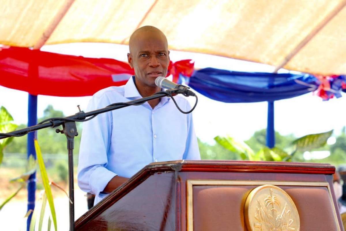 Jovenel Moise, în timpul unui discurs public