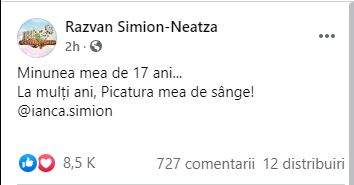 Răzvan Simion, urare emoționantă cu ocazia zilei de naștere a fiicei lui. Ce i-a transmis prezentatorul de la Neatza Iancăi / FOTO