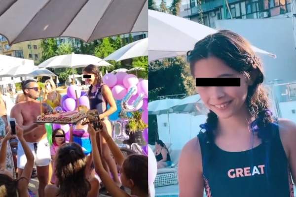 Fiica cea mare a lui Pepe și a Rălucăi Pascu a împlinit 9 ani. Cântărețul i-a organizat o petrecere la piscină / FOTO