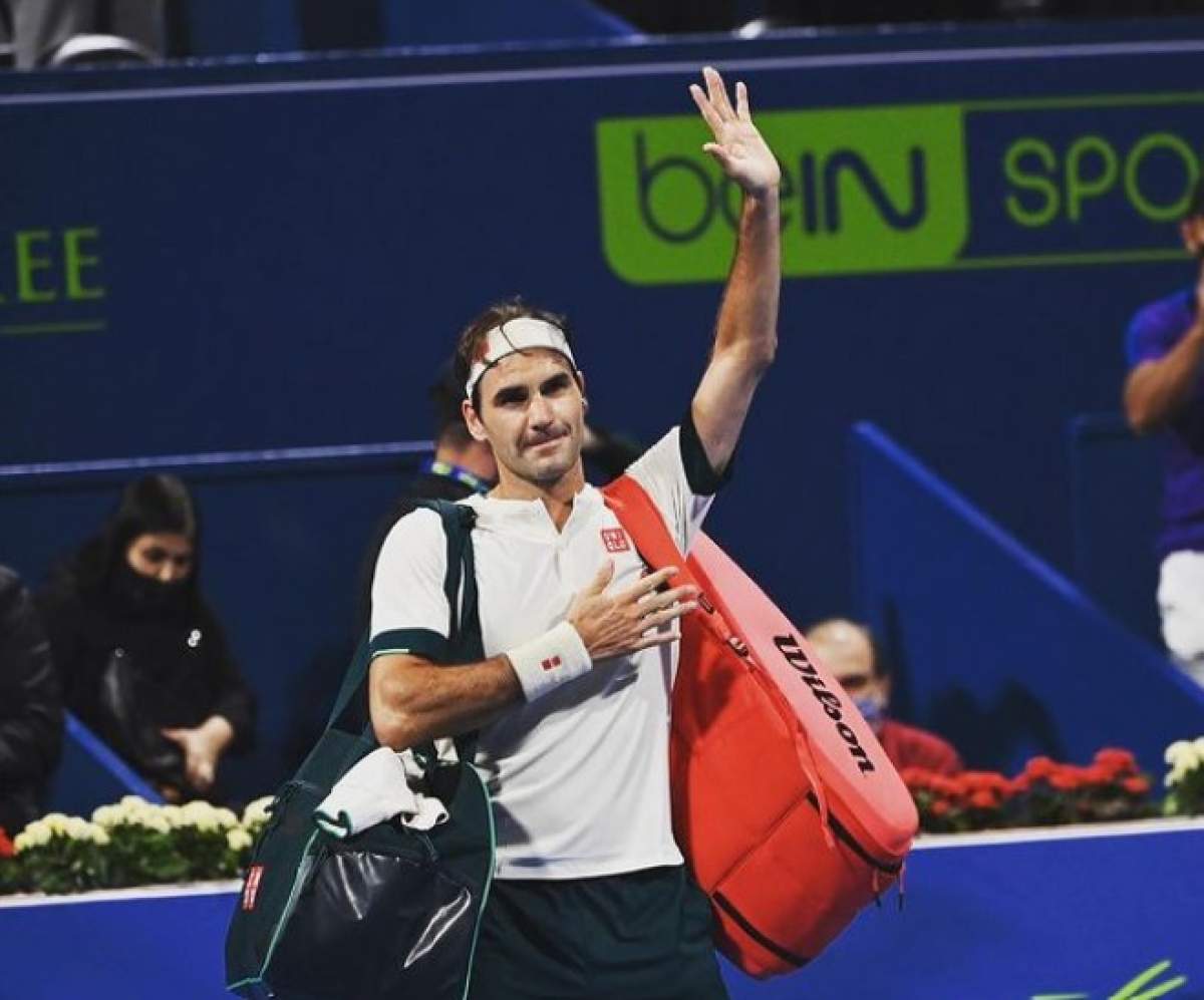 Roger Federer, la finalul unui meci