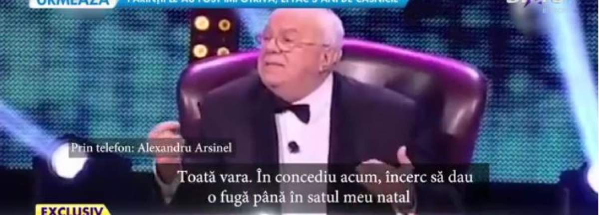 Alexandru Arșinel, noi detalii legate de starea de sănătate. Cum se simte maestrul după lupta cu boala / VIDEO