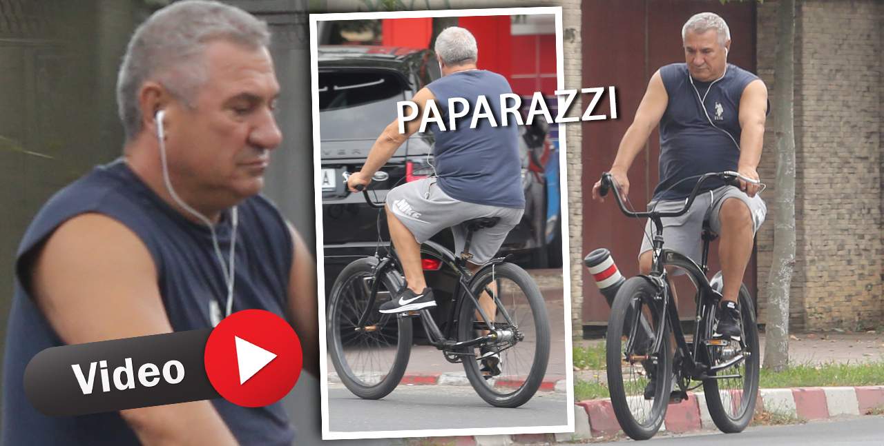 Puțină mișcare nu strică nimănui! Victor Becali, giumbușlucuri cu bicicleta, într-o zonă de lux a Capitalei / PAPARAZZI