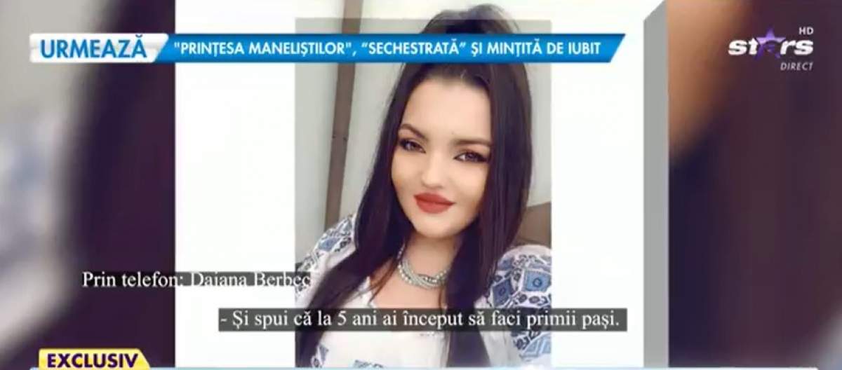 Captură din emisiune cu Daiana Berbec