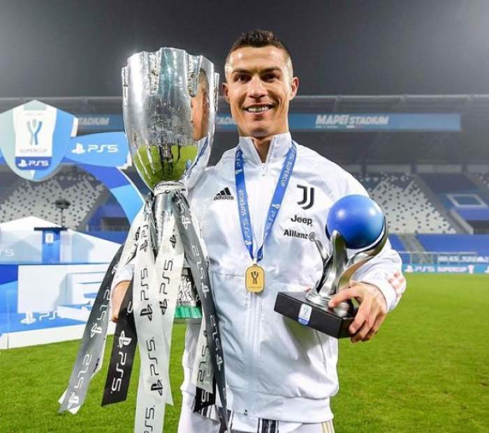 Cristiano Ronaldo, pe teren după câștigarea capionatului
