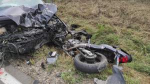 Accident cumplit la Iași. Un motociclist de 29 de ani a murit după impactul cu un autoturism / VIDEO