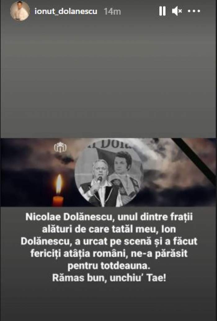 A murit fratele lui Ion Dolănescu! Anunțul a fost făcut de Ionuț Dolănescu, fiul regretatului artist