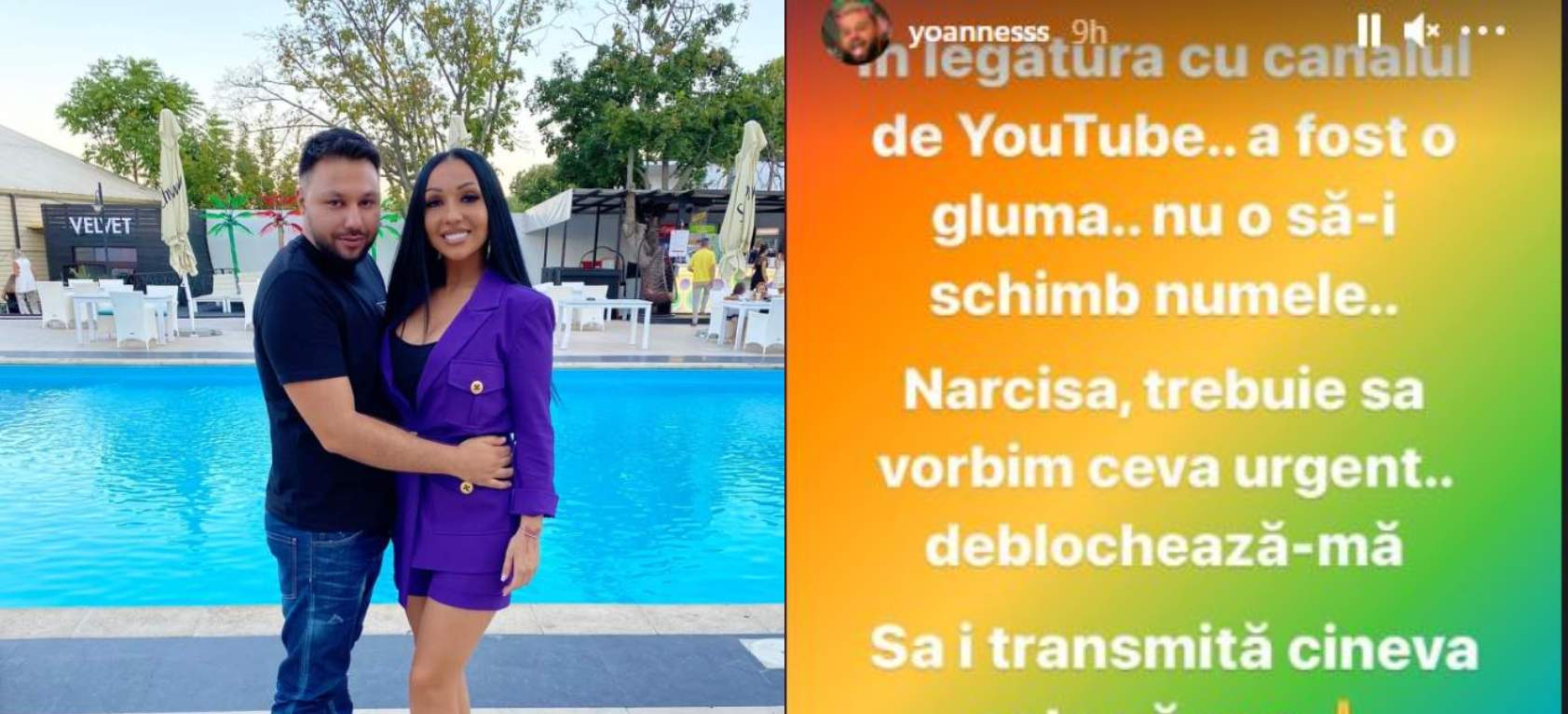 Yoannes și Narcisa Moisa, mesaje acide la adresa unul altuia pe InstaStory. Ce își transmit cei doi foști pe internet: „Trebuie să vorbim ceva urgent, deblochează-mă” / FOTO