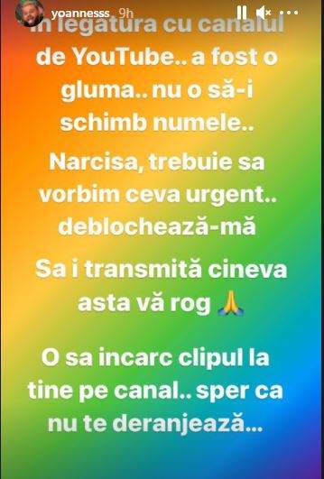 Yoannes și Narcisa Moisa, mesaje acide la adresa unul altuia pe InstaStory. Ce își transmit cei doi foști pe internet: „Trebuie să vorbim ceva urgent, deblochează-mă” / FOTO