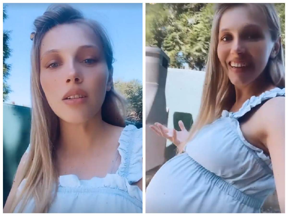 Andreea Ibacka s-a încuiat din greșeală în afara casei, dar și în interiorul curții Andreea Ibacka, pe InstaStory în luna a noua de sarcină