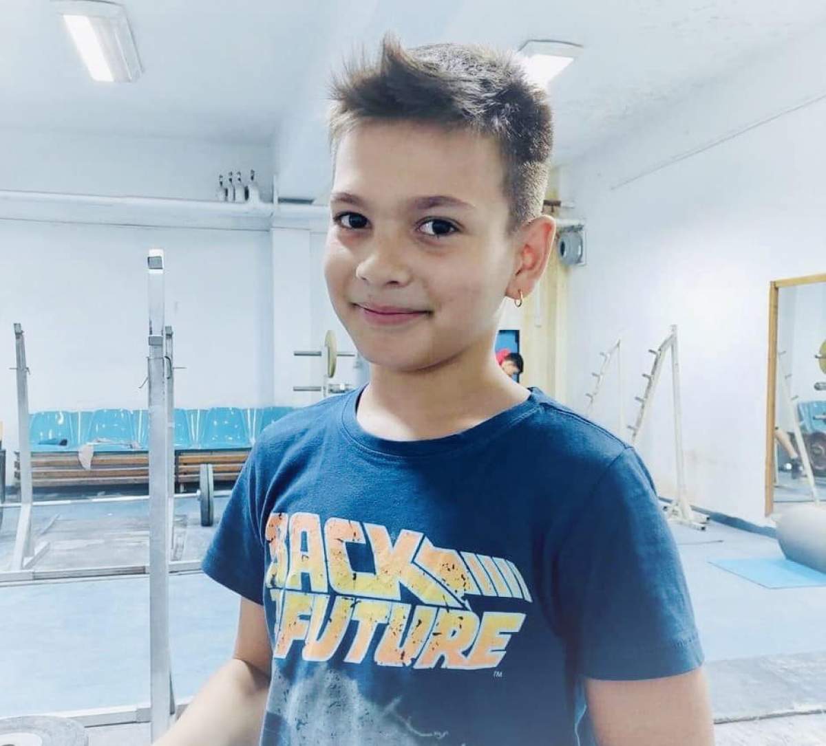 Thomas Nicholas Checedi, halterofilul mort la 9 ani, în sala de sport