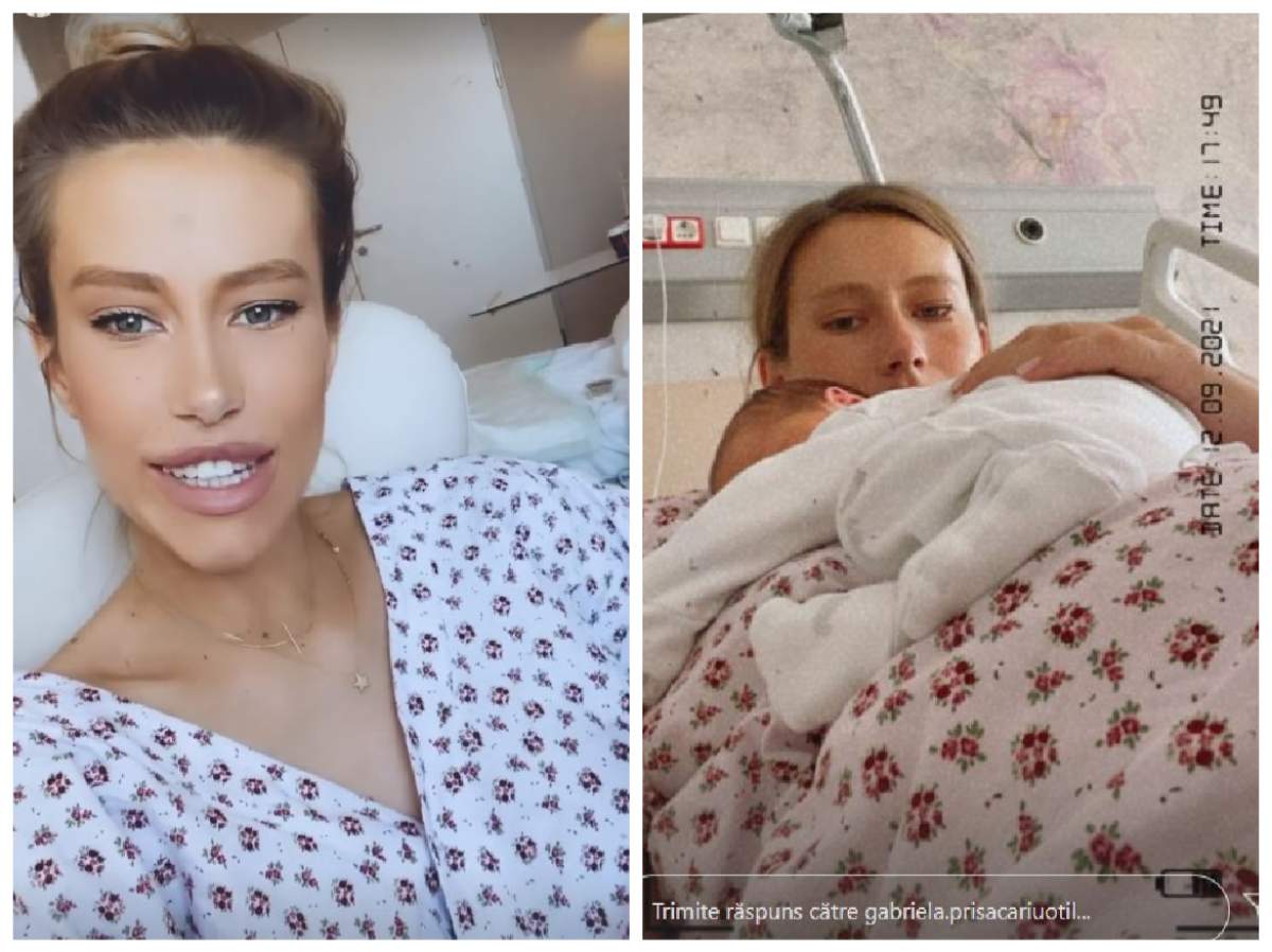 Gabriela Prisăcariu, în spital și alături de bebelușul ei