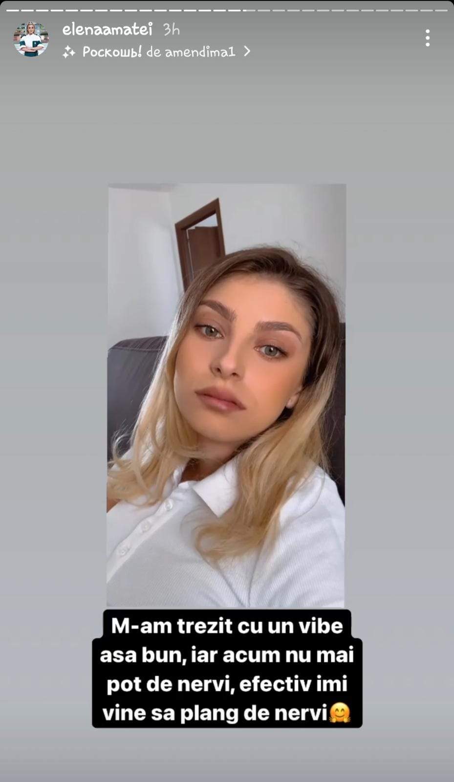 Elena Matei, cu lacrimi în ochi pe Instagram! Cu ce problemă s-a confruntat fosta concurentă de la Chefi la cuțite: "Plâng de nervi"