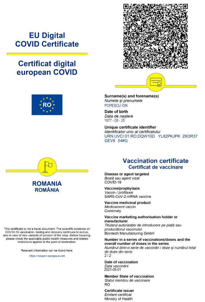 Cum se obține certificatul Covid-19. Iată care sunt cele opt etape pe care trebuie să le parcurgi