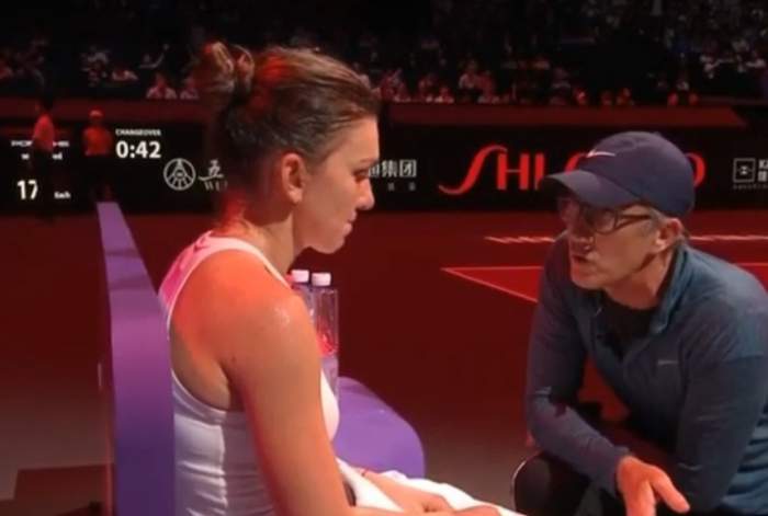 simona halep si darren cahill pe teren