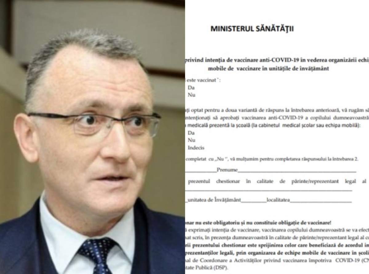 Cum arată chestionarul pentru vaccinarea elevilor, lansat de Ministerul Educației. Fiecare părinte din România îl va primi / FOTO