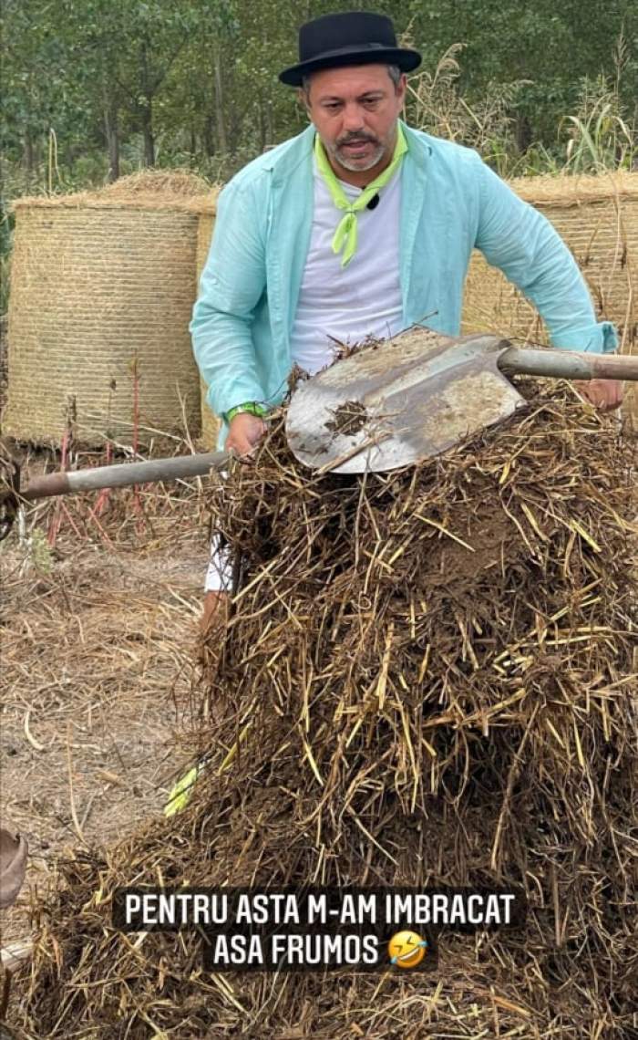 Sorin Bontea cară fân