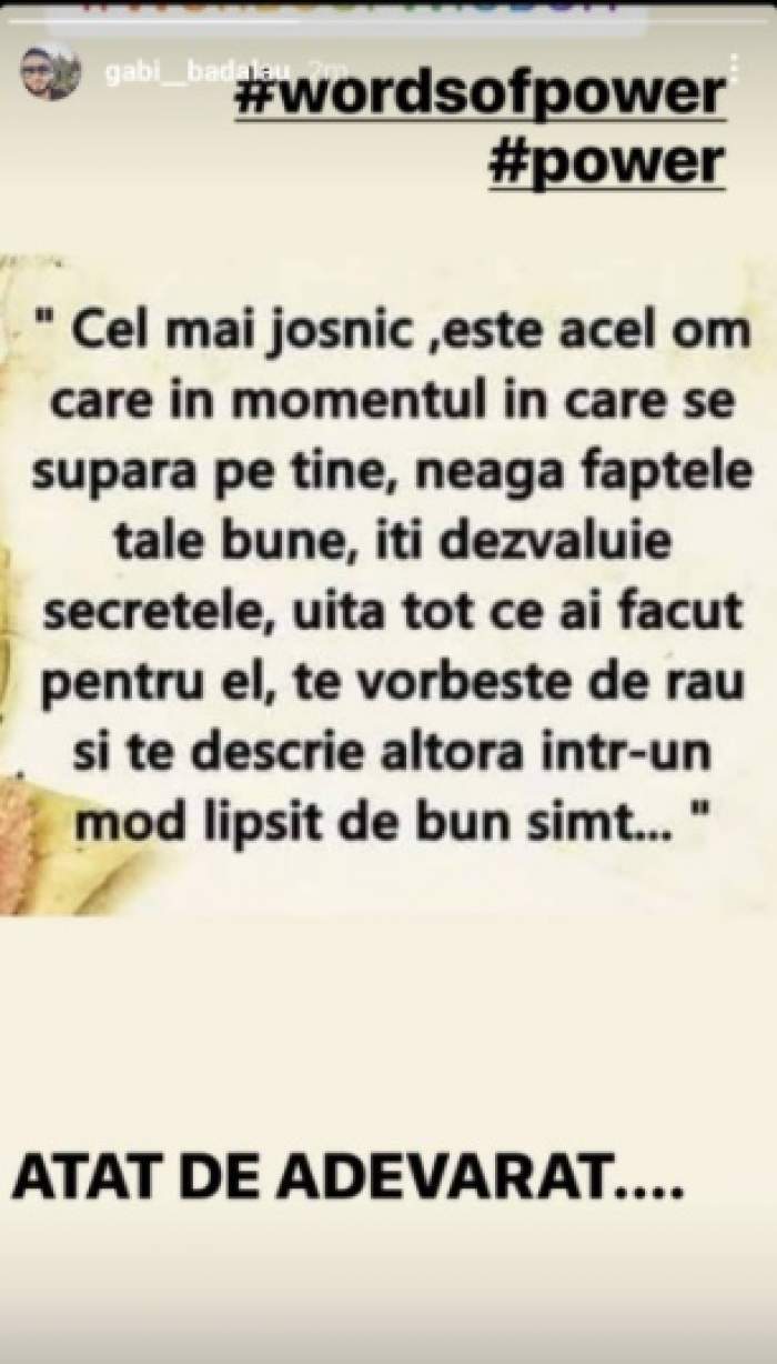 Gabi Bădălău o ”înțeapă” pe Claudia Pătrășcanu pe rețelele de socializare?! Mesajul postat de afacerist vorbește de la sine: ”Cel mai josnic este...” / FOTO