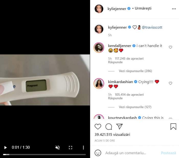 Kylie Jenner a confirmat că este însărcinată pentru a doua oară. Vedeta a publicat primele imagini cu burtica de gravidă / FOTO