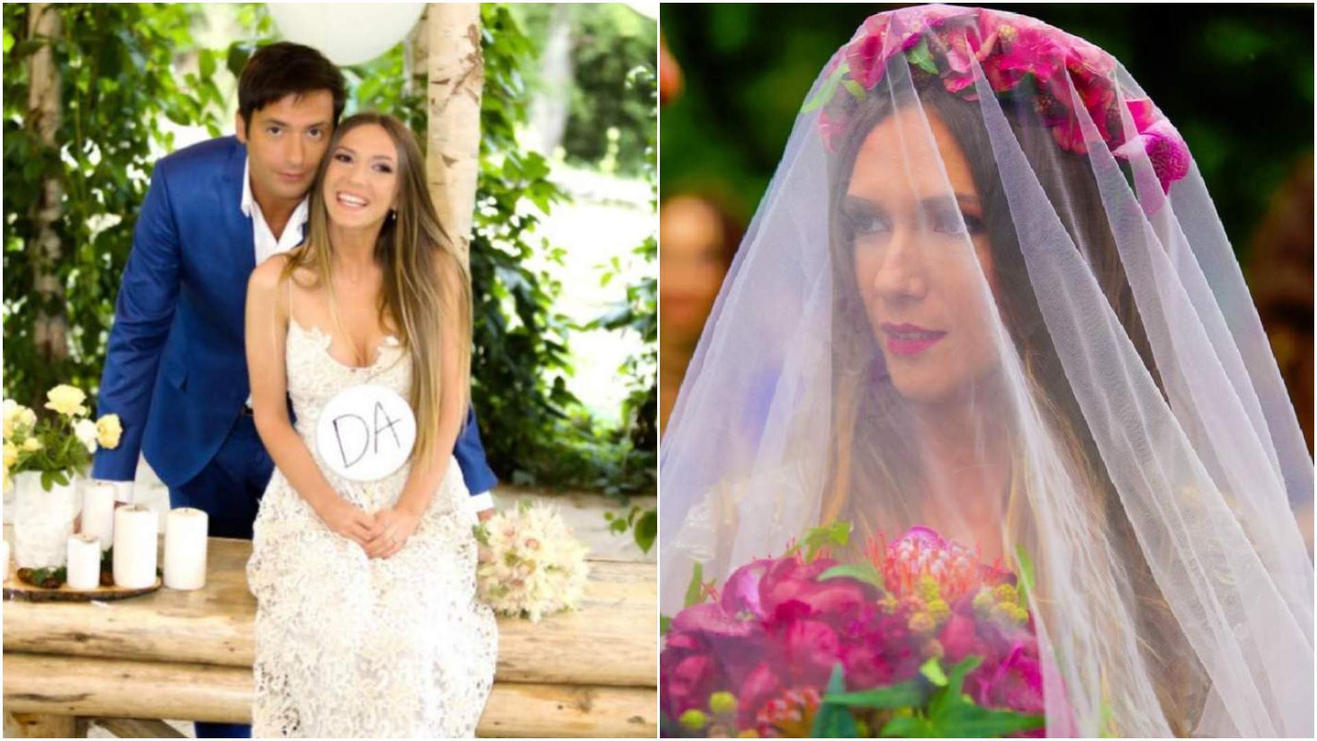 Adela Popescu și Radu Vâlcan în ziua nunții lor