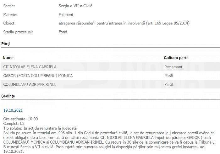 Decizie definitivă în dosarul foștilor soți Monica Gabor și Irinel Columbeanu / Persoana care i-a chemat la tribunal a făcut un gest neașteptat