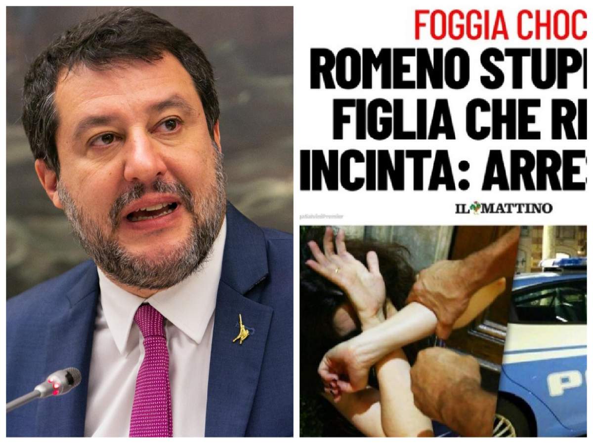 Politicianul Matteo Salvini și postarea lui cu știrea despre cazul românului